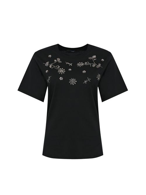 T-shirt WKDAGILE in jersey con stampa e ricami Nero WEEKEND MAX MARA | 2615971061600004